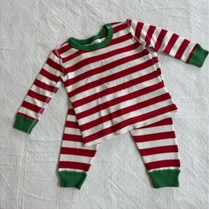 Hanna Andersson Red, White and Green Striped Pajamas Size 9-12 Mths